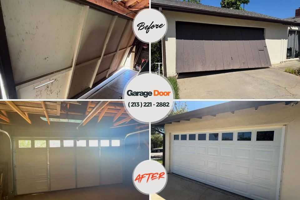 Before and after: garage door repair 75682